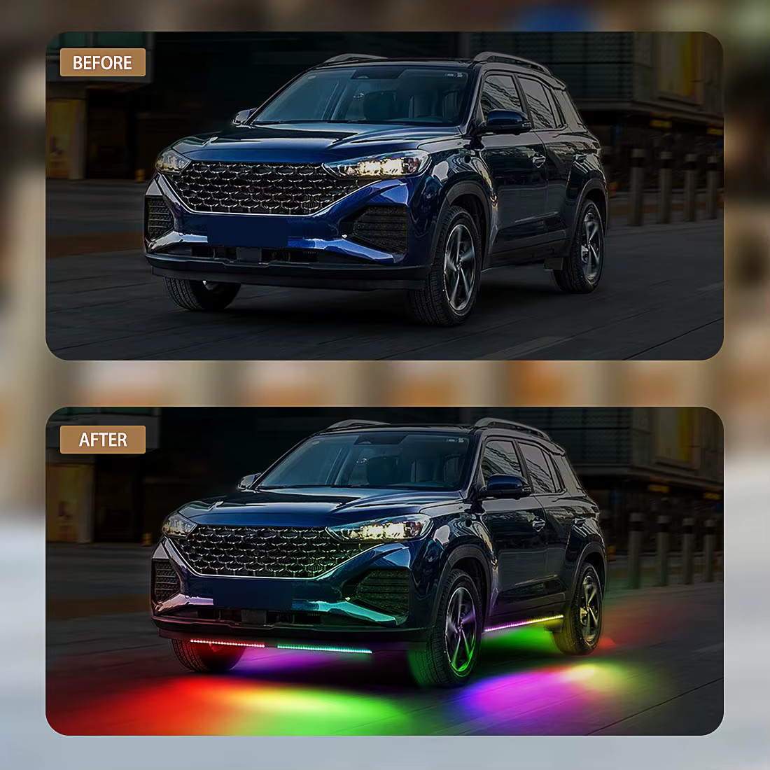 Bande lumineuse LED sous la voiture