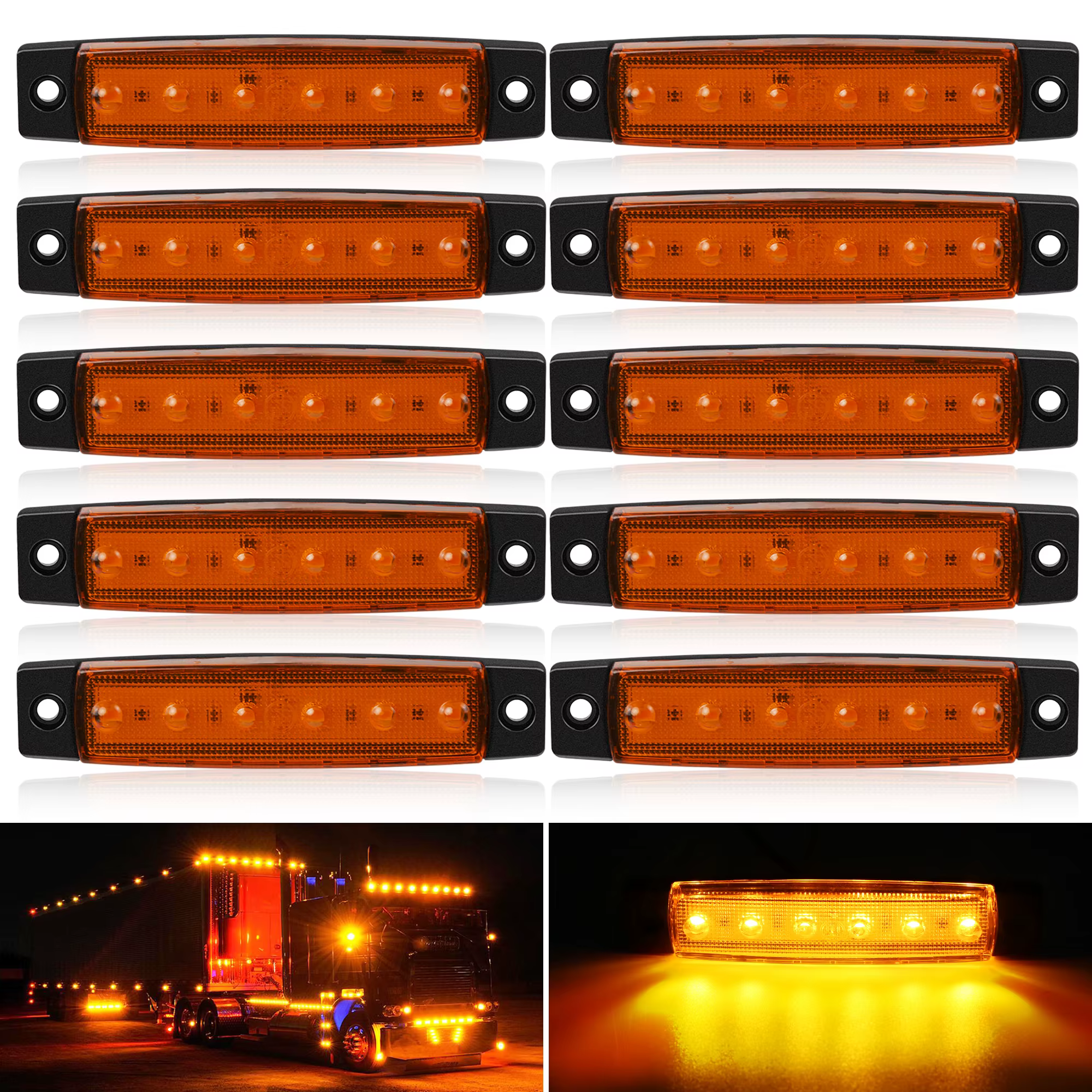 10 pièces indicateur latéral Led feux de voiture avant arrière pour camions