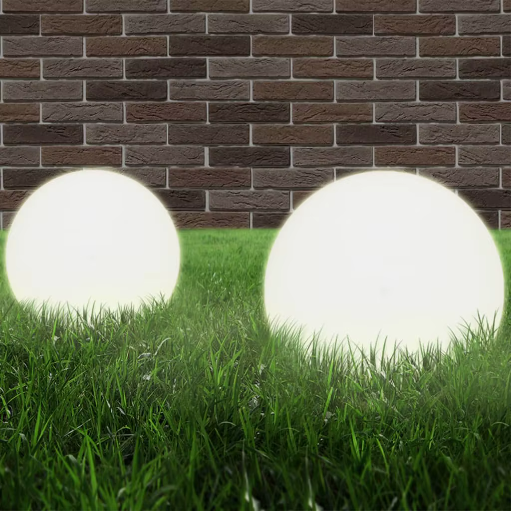 Lot de 2 lampes LED sphériques pour Jardin