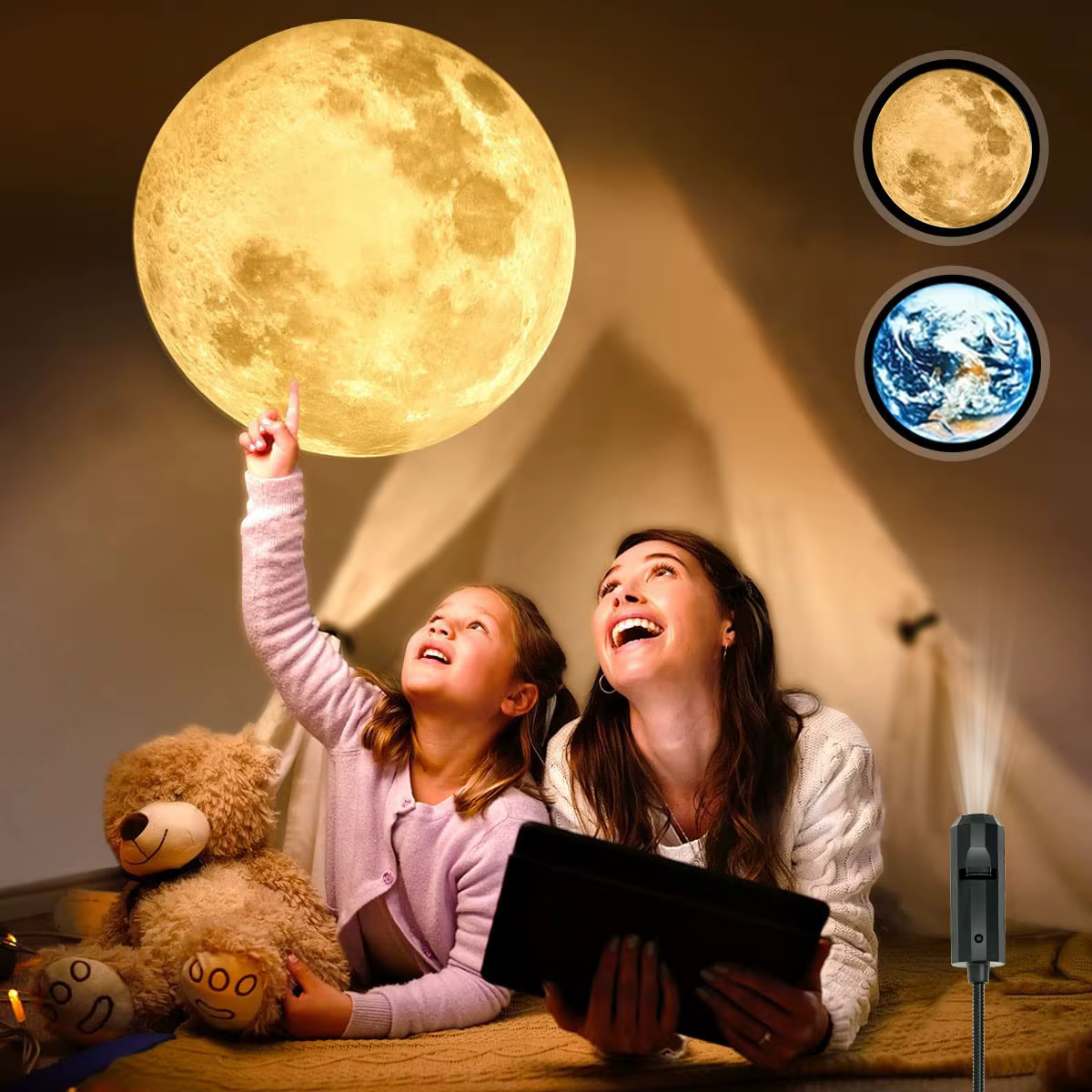 Lumière de projection , plafond, lune, terre