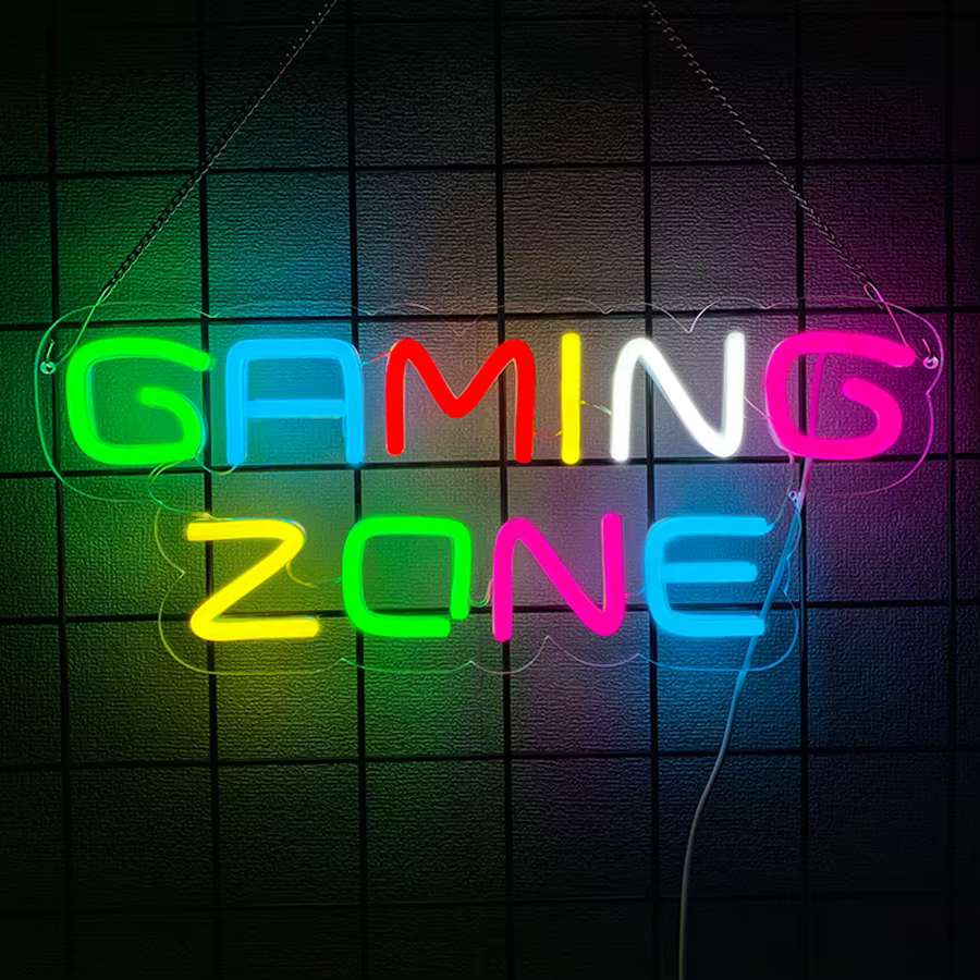 Enseigne néon LED Gaming Zone Mural