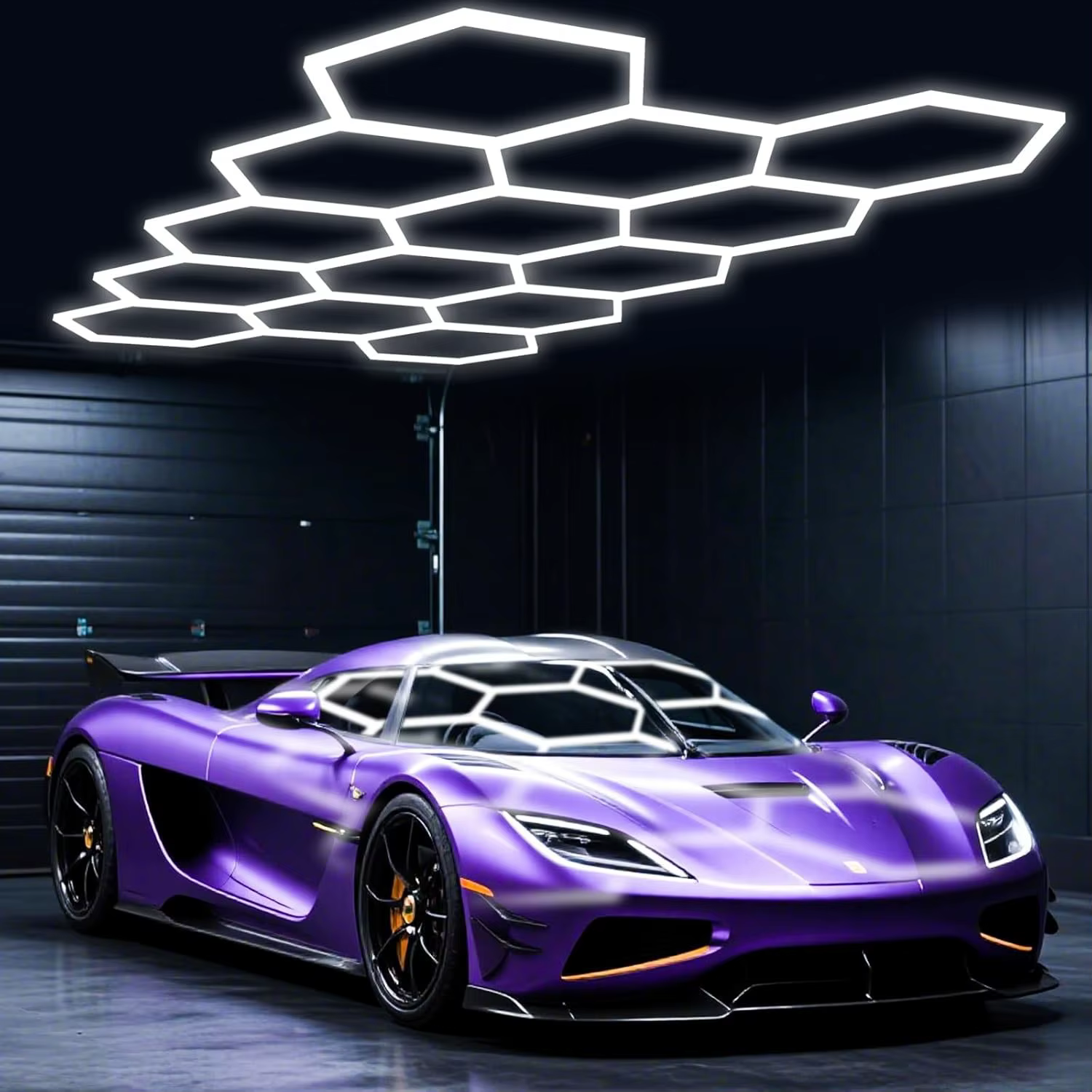 Lumière LED en forme de nid d'abeille pour garage