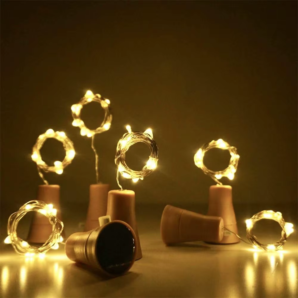 Guirlande lumineuse solaire LED pour bouteille de vin