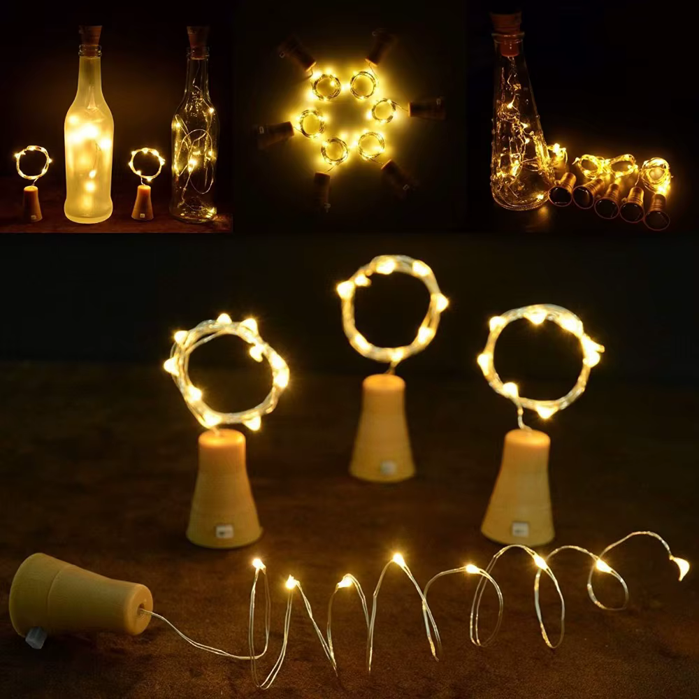 Guirlande lumineuse solaire LED pour bouteille de vin