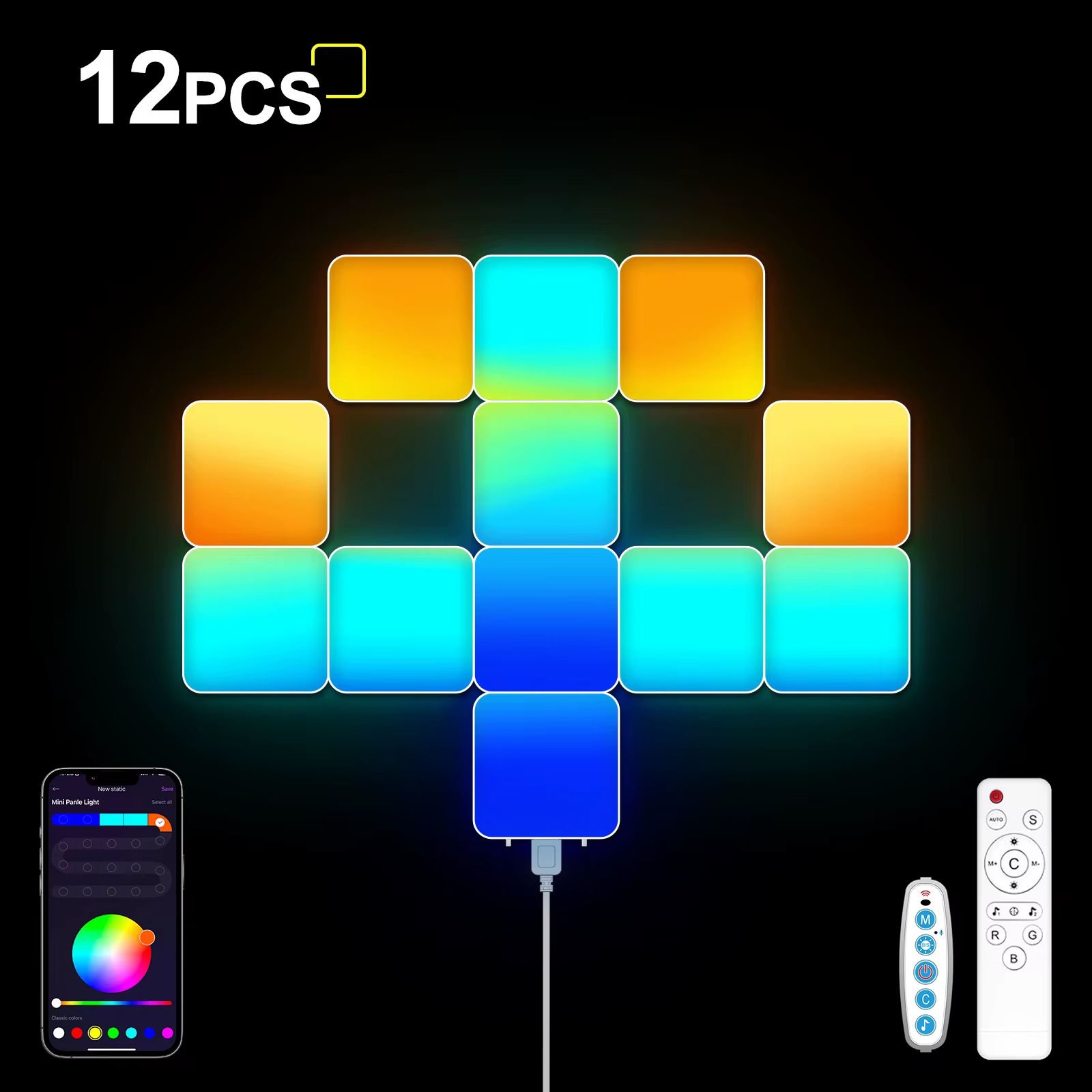 Mini panneaux lumineux LED, lampe murale