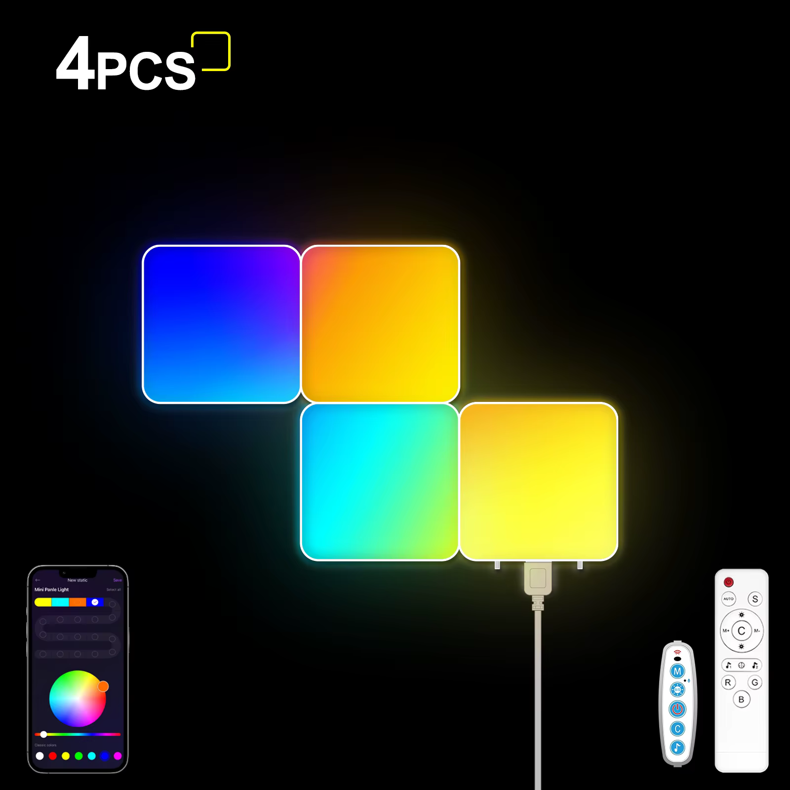 Mini panneaux lumineux LED, lampe murale