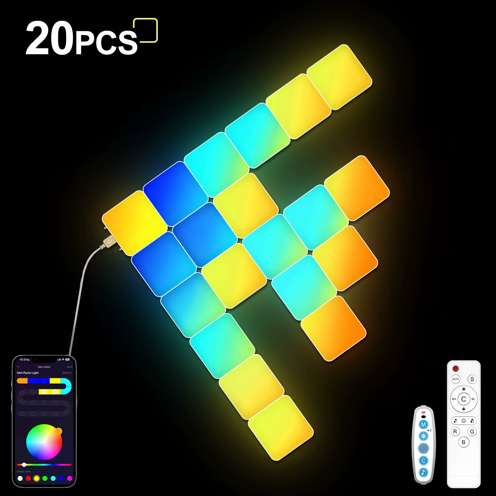Mini panneaux lumineux LED, lampe murale