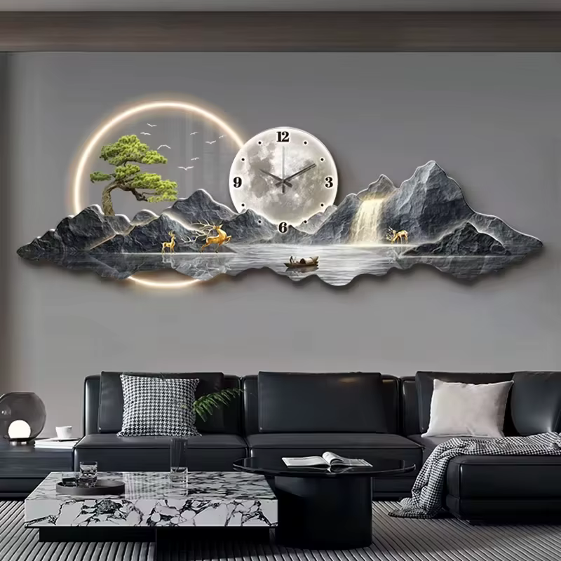 Design horloges murales de luxe salon LED
