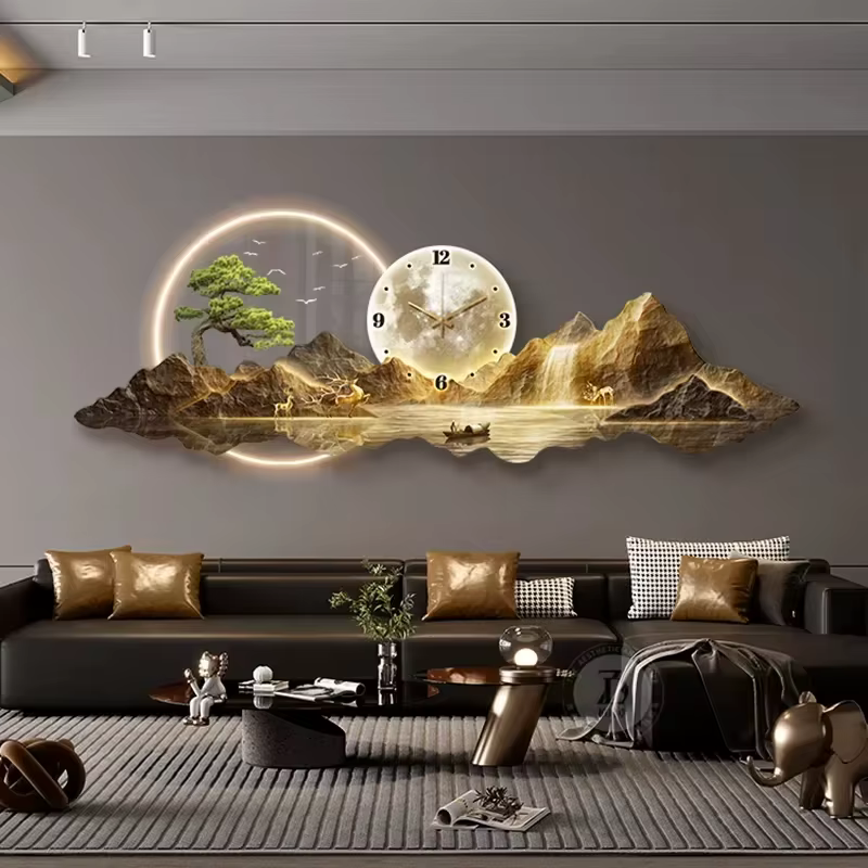 Design horloges murales de luxe salon LED