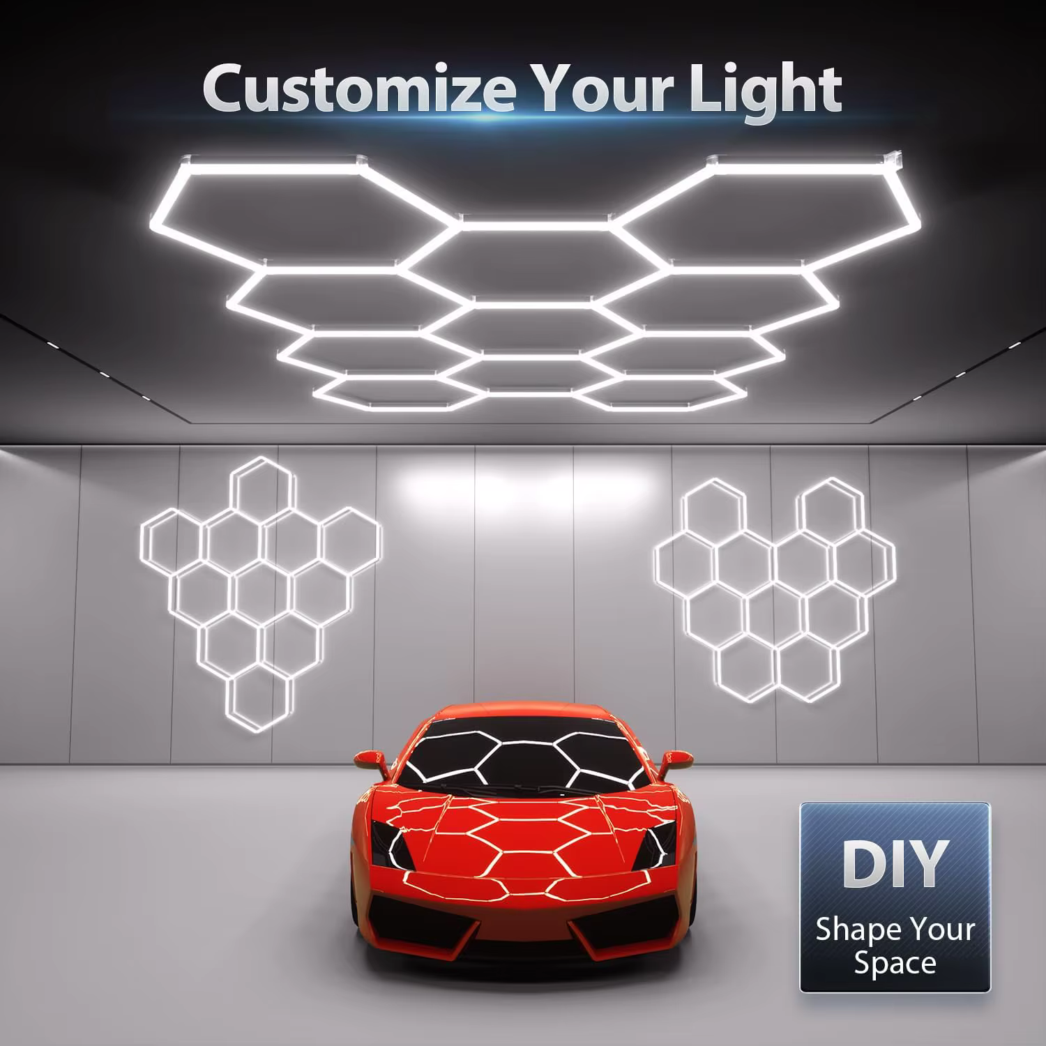 Éclairage LED hexagonal pour Garage éclairage de plafond 
