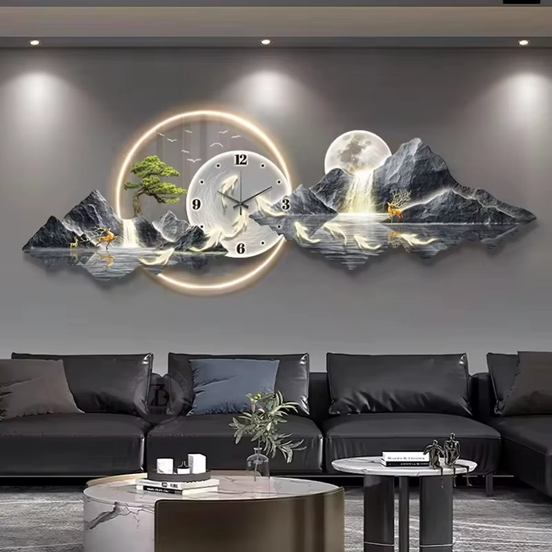 Design horloges murales de luxe salon LED