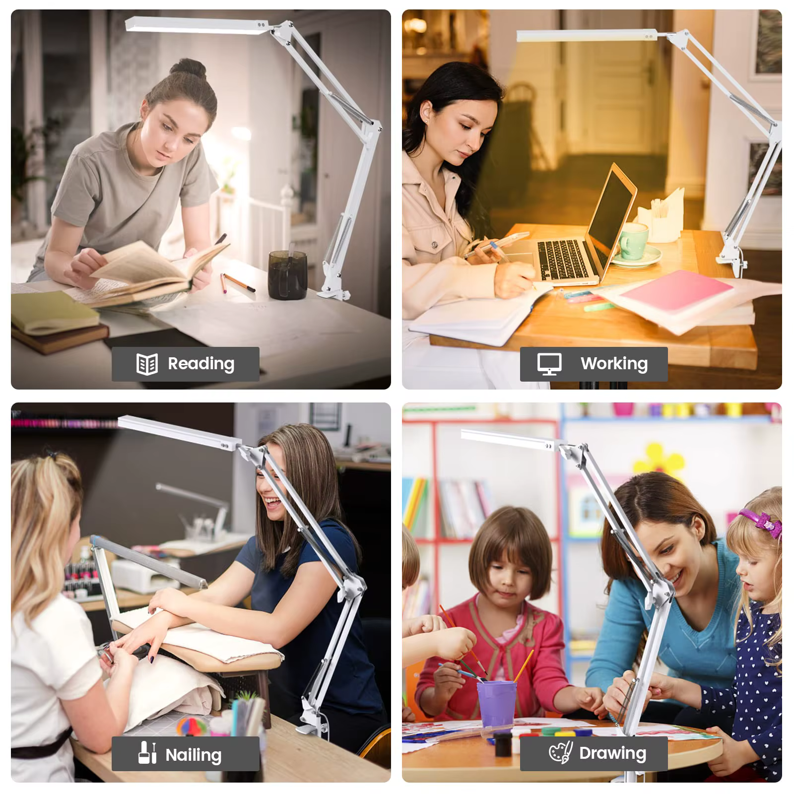 Lampe de bureau LED à bras long