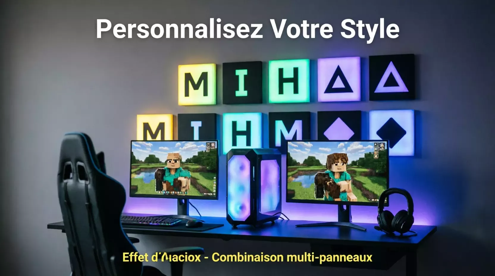 Mini panneaux lumineux LED, lampe murale