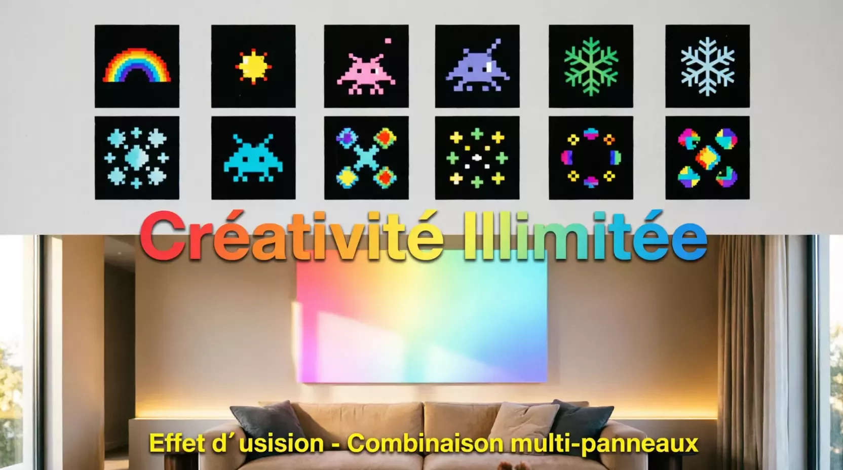 Mini panneaux lumineux LED, lampe murale