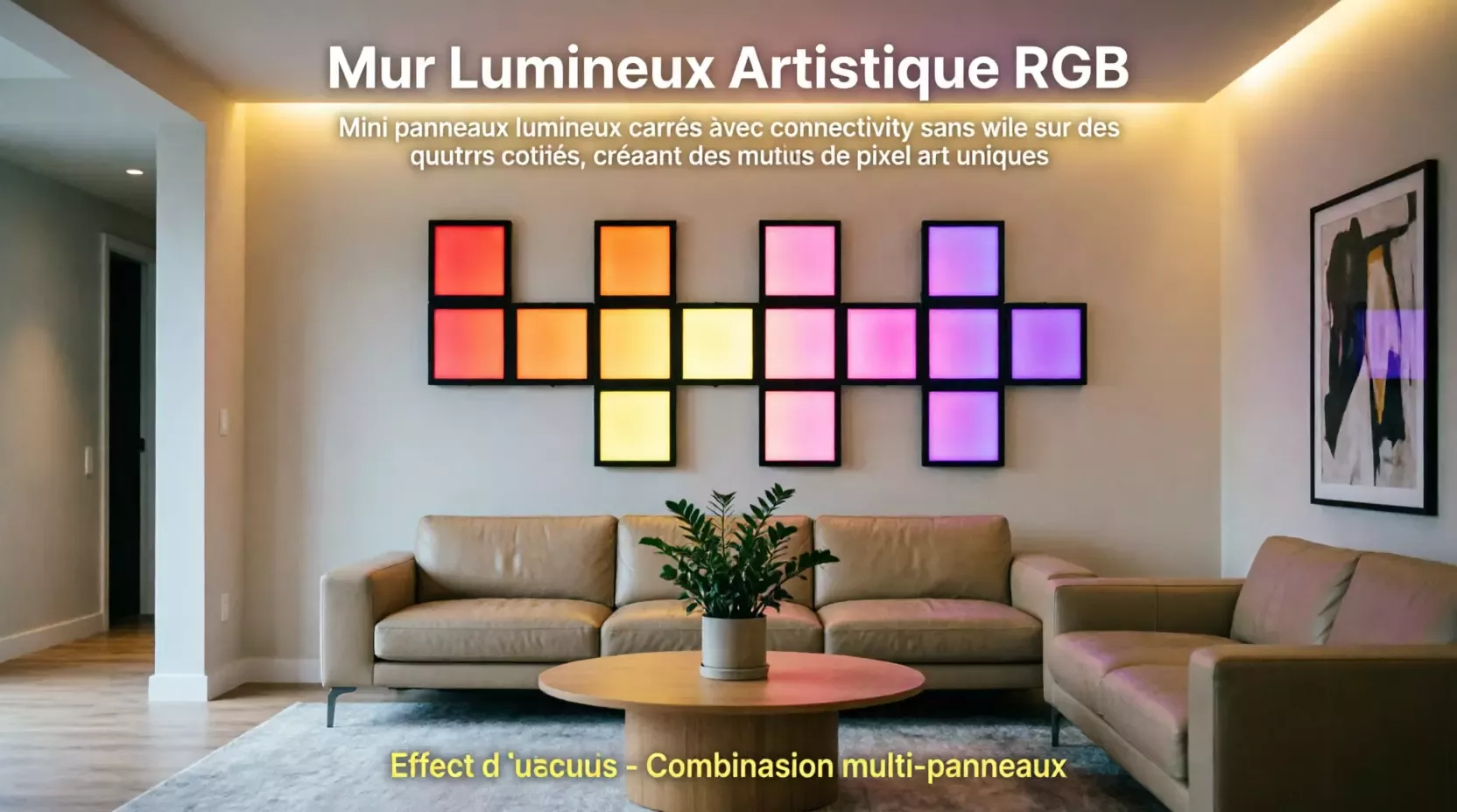 Mini panneaux lumineux LED, lampe murale