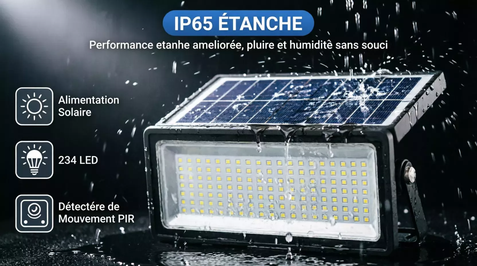 2 pièces 234LED applique murale solaire IP65 étanche