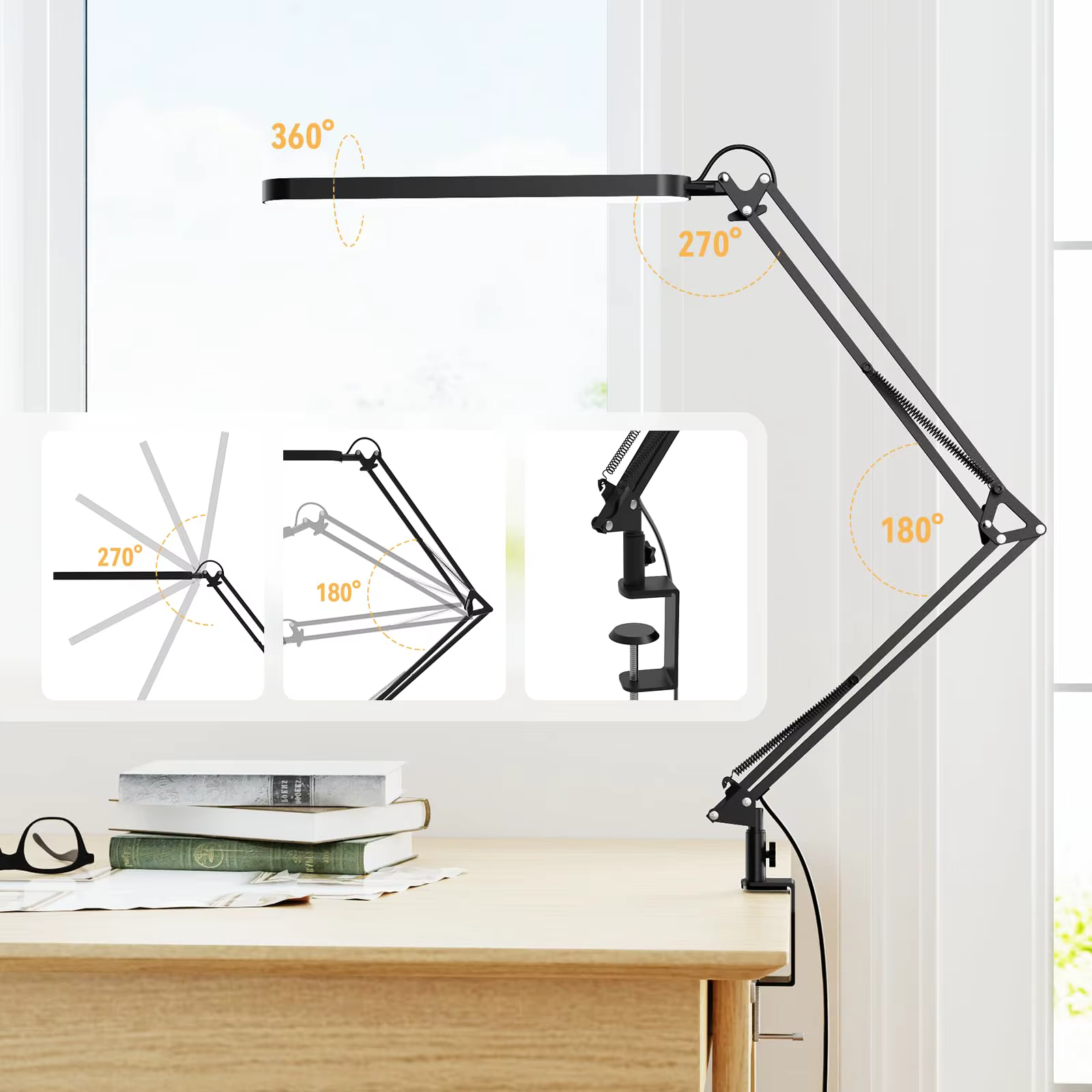 Lampe de bureau LED à bras long