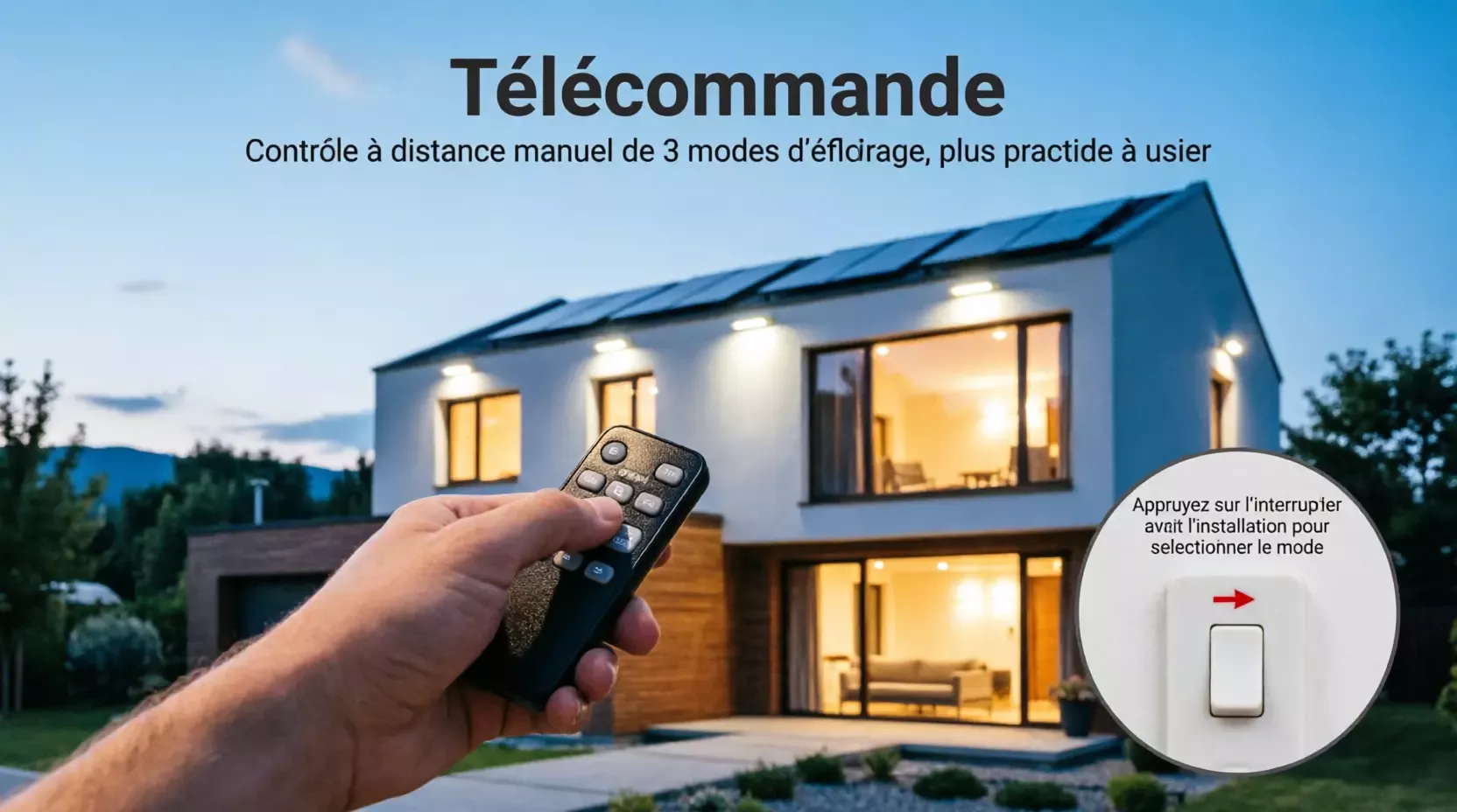 2 pièces 234LED applique murale solaire IP65 étanche