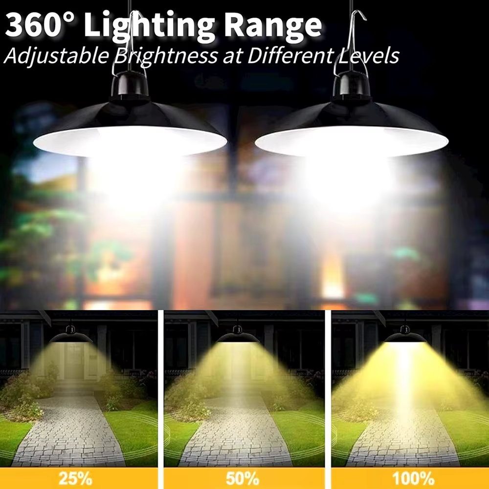 Lustre solaire d'extérieur, lampe LED étanche à double tête