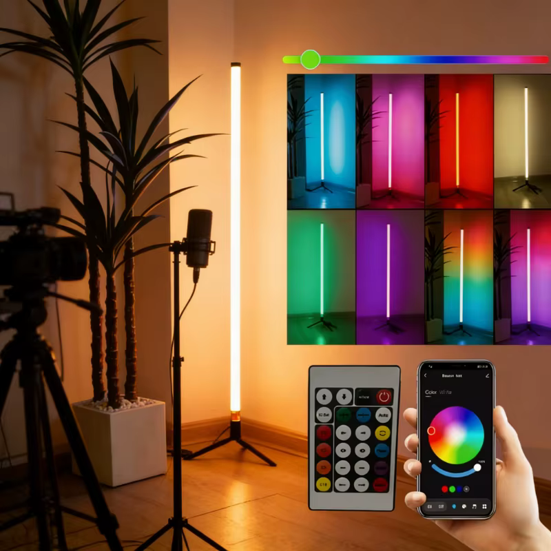 Lampe de sol LED pour Bureau, lumière ambiante à détection sonore