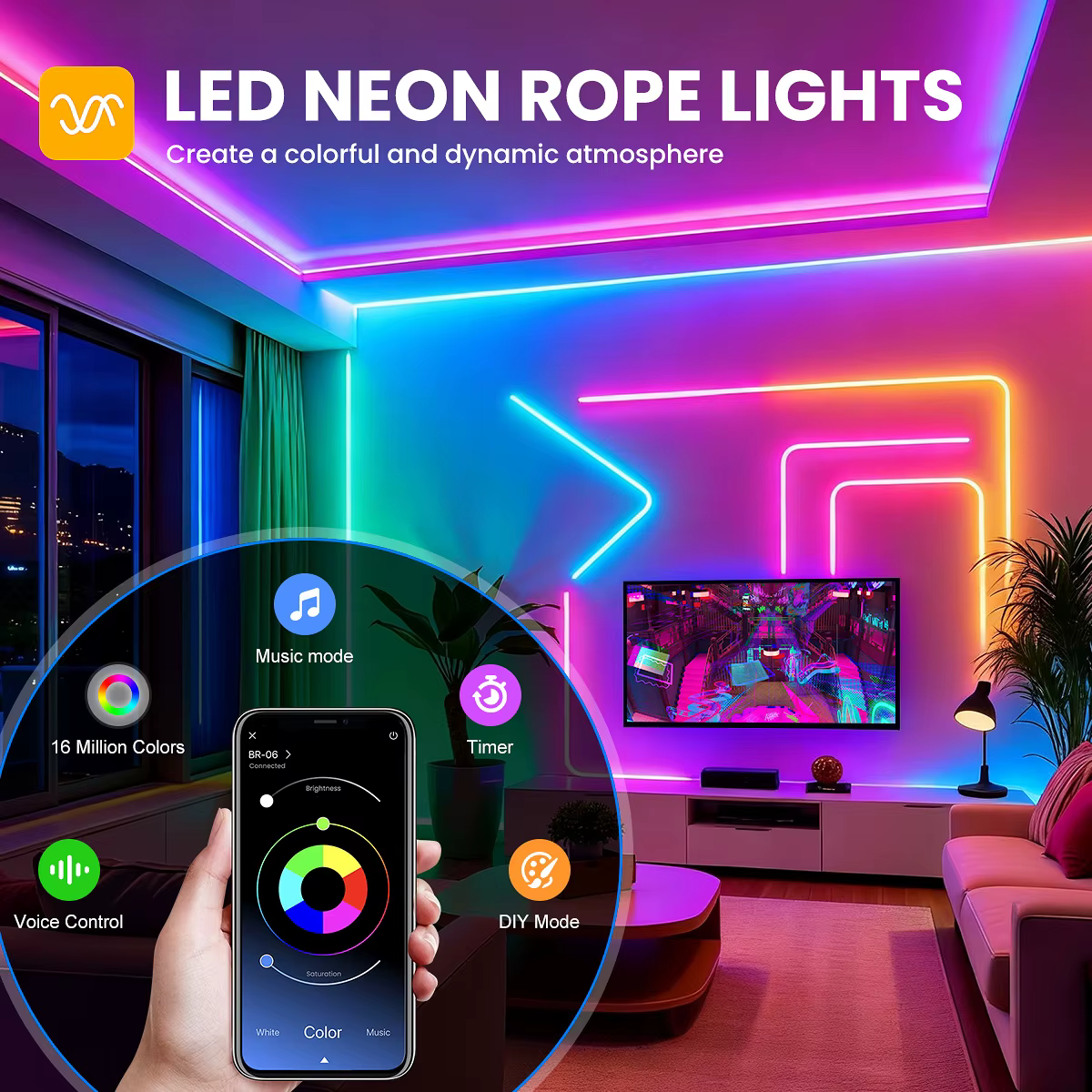 Ruban LED néon pour intérieur 