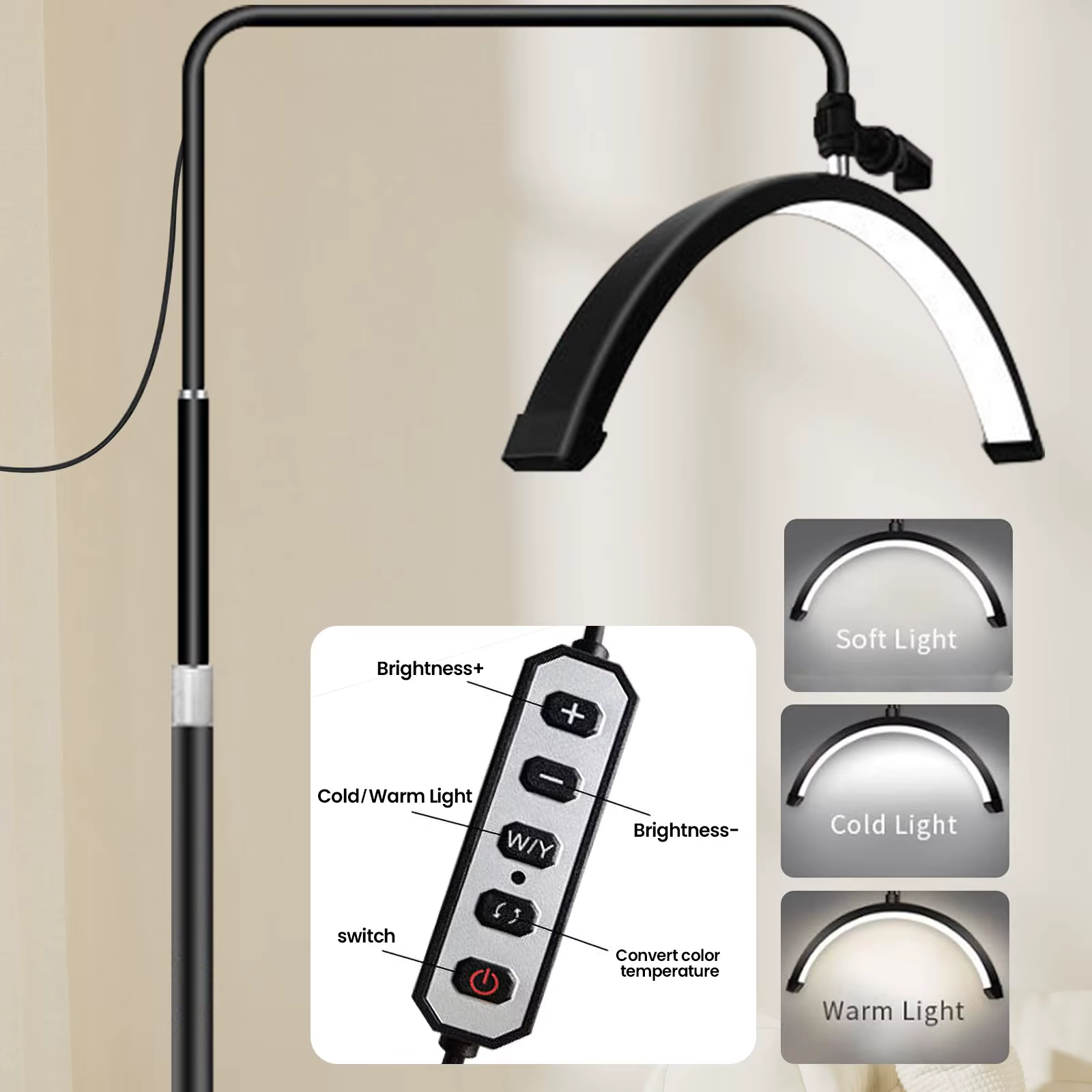 Lampe LED demi-lune pour cils