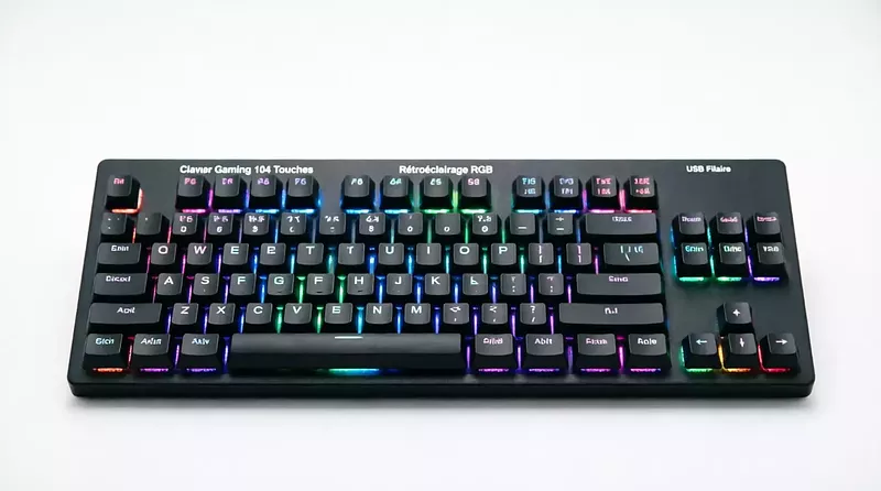 Clavier filaire LED Mécanique 104 Touches